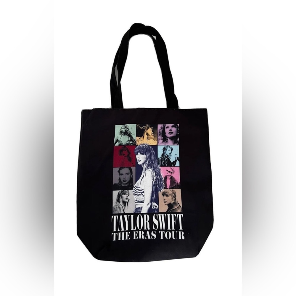 Taylor Swift The Eras Tour Tote Bag Black Lightweight Official Merchandise